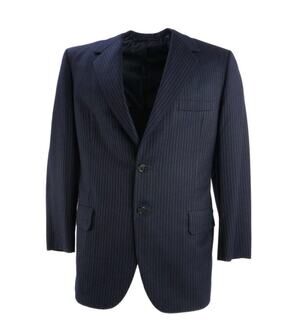 Oxxford Clothes Navy Pinstripe Wool Blazer Men’s 42R Handmade USA